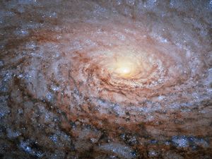 Sunflower galaxy Messier 63, with dusty spiral arms around a bright core